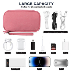 Kailund Cord Organizer Case 2 Layers Tech Bag with 11 Compartments, Waterproof Zipper Electronics Organizer Travel Case for Cord|Charger|Phone |Electronic Accessories - Grey