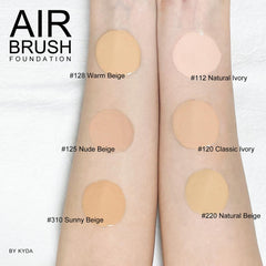 KYDA AirBrush Foundation Spray, Silky Foundation Mist Makeup, Flawless Coverage for Smooth Creamy Nude Finish, Breathable Blendable Lasting Formula, by Ownest Beauty-#125 Nude Beige