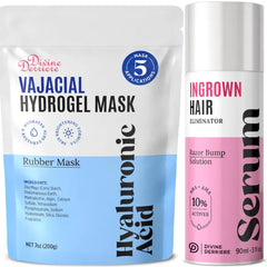 Divine Derriere THE Post-Wax Duo - Save 15% on Hydrogel Mask with Hyaluronic Acid and Ingrown Hair Serum with Dark Spot Corrector – A Complete Post-Wax Care Premium Modeling Mask Kit