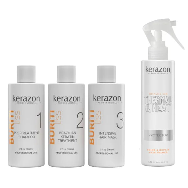 Kerazon Professional Brazilian Keratin Treatment and Thermal & Heat Hair Primer Protectant SET