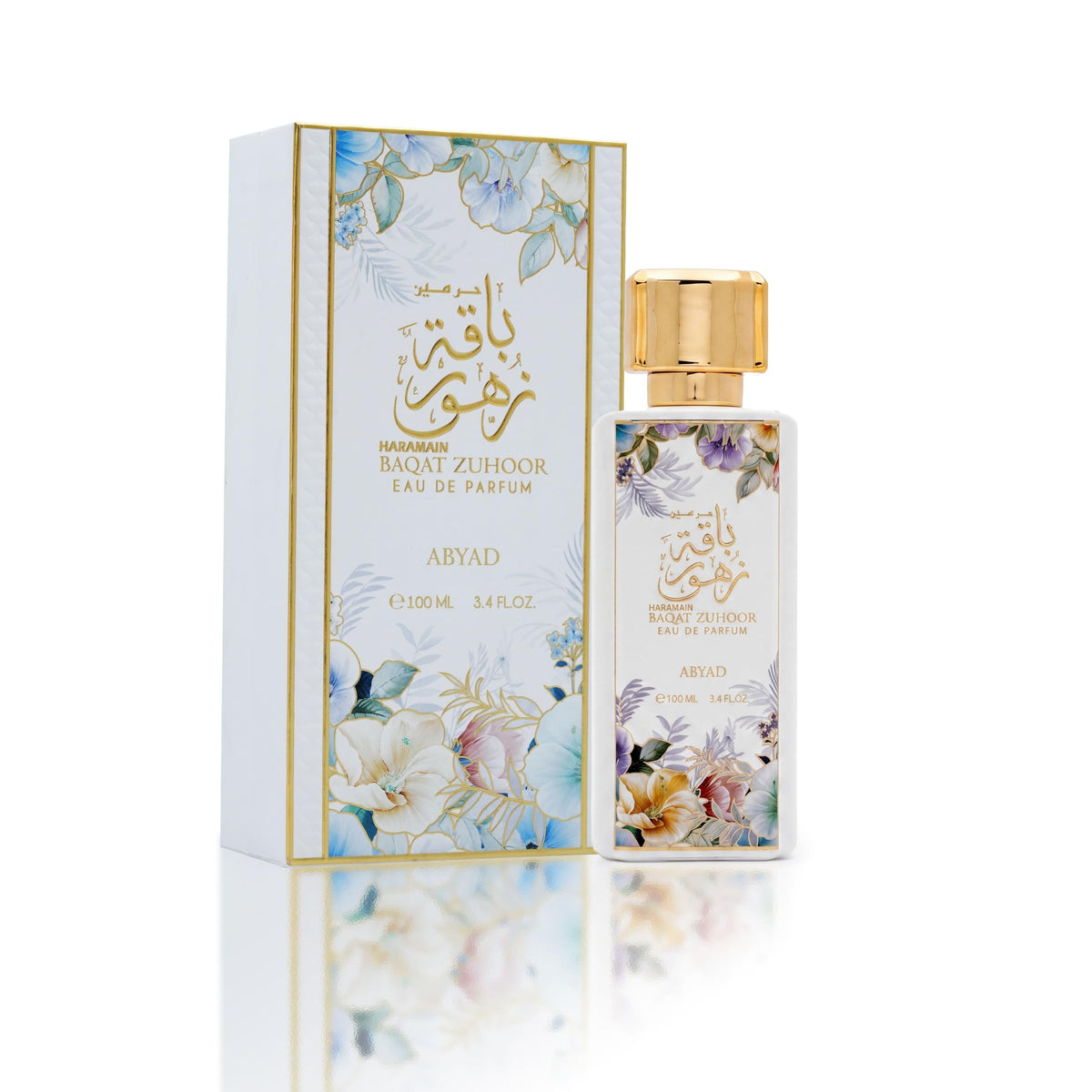 Al Haramain Baqat Zuhoor Abyad Eau de Parfum 100ml – Long Lasting Arabic Fragrances Luxury White Floral Unisex Perfume with Citrus, Rose, Lily, White Musk & Soft Amber