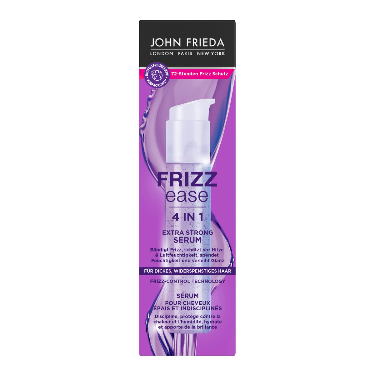 John Frieda Ultra Strong 4-in-1 Serum - Content: 50 ml - Hair Type: Thick, Coarse - From the Frizz Ease - Tames Frizz series - Protects against heat and humidity