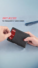 Sweet seven 12 Slots RFID Blocking Men's Wallet, Black Wallet for Men, Slim Larger Capacity with Minimalist Front Pocket Bifold Leather with ID Window Gift Box