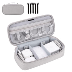ikeoat Portable Electronic Accessories Bag Organizer, Travel Gadgets Storage Case Cable Organizer Pouch Compatible for Charger USB Cables SD Memory Cards Earphone Flash Hard Drive Phone Power Bank, M