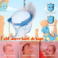 Bolivia's Baby Shower Cap, 2pcs Blue Baby Shower Cap for Kids Hair Washing Shield Toddler Bath hat Baby Shower Visor Baby Shampoo Cap Head Protector Cute Dinosaur Shape Makes Baby Bath More Fun