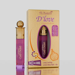 Al-Nuaim D'Love Gold Orchid Alcohol Free Attar Roll On for Men - Pack of 2 (6ml Each) | Exquisite & Long Lasting Fragrance