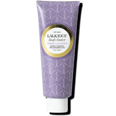 LaLicious Sugar Lavender Body Butter - Hydrating Body & Skin Moisturizing Cream with Whipped Shea Butter, Vitamin E, Cucumber Extract & Apricot Oil, No Parabens - 8oz