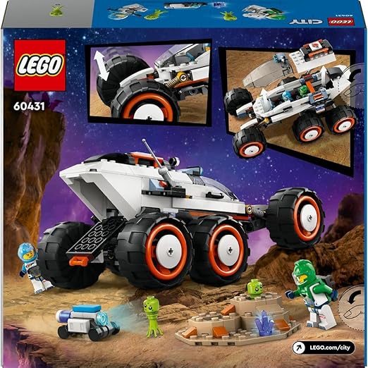 LEGO City Space Explorer Rover and Alien Life Building Toys Set for 6 Plus Year Old Boys, Girls & Kids with Astronaut Minifigures, Toy Robot and Alien Figures for Imaginative Play, Birthday Gift 60431