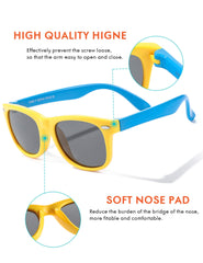 Flexible Kids Sunglasses Polarized Sports Sun Glasses Girls Boys Shades with Straps UV400 Protection Eyewear for Age 2-10