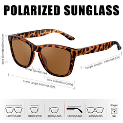 KANASTAL Polarized Sunglasses for Women, Classic Square Mens Sun Glasses, Lightweight Shades for Womens Outdoor 100% UV400 Protection Driving Fishing Golf Outdoor Activities