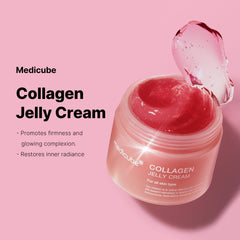 medicube Collagen Jelly Cream- Niacinamide & Freeze-Dried Hydrolyzed Collagen - Boosts skin's barrier hydration and gives 24h Glow & Lifted Look - No artificial color, Korean skincare (3.71 fl.oz.)