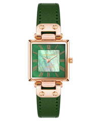 Anne Klein Women's Solar Powered Watch with Analog Display and Leather Bracelet AK3896RGGN, Green