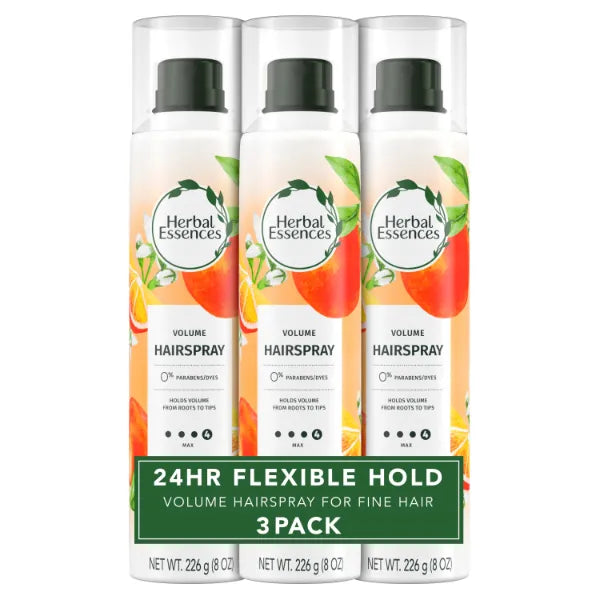 Herbal Essences Volumizing Hairspray, Strong Hold, Fresh Citrus Scent, Pack of 3