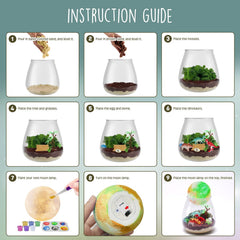 Dinosaur Terrarium Kit for Kids - Dino Kid Crafts with DIY Moon Lamp Kit - Birthday Gift for Boys Ages 4 5 6 7 8-12 Year Old - Arts and Crafts for Boy and Kids - Dinosaur Toys for Boys