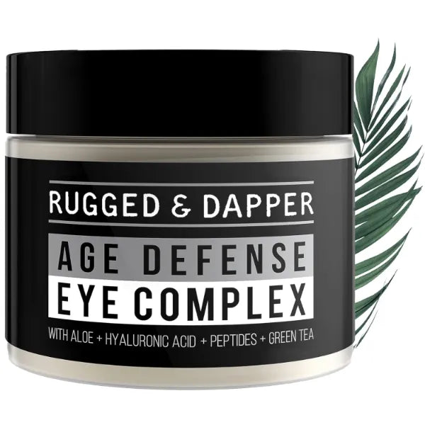 RUGGED & DAPPER Premium Men's Eye Cream | Age Defense for Dark Circles, Wrinkles & Puffy Eyes, Unscented, Hyaluronic Acid, Aloe + Argan Oil - 30ml