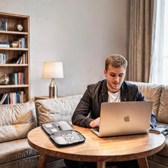 ProCase Electronics Organizer Travel Case, Tech Bag Accessories Pouch for Cords, Charger, Cables, Power Bank, Adapters,Wire -Black