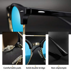 Joopin Polarized Semi Rimless Sunglasses Men Women, Classic Half Frame Sun Glasses UV400 Protection