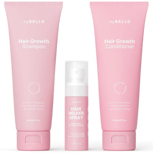 Trybello Hair Helper Spray + Hair Growth Shampoo + Hair Growth Conditioner