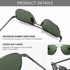 SUNGAIT Men's Military Style Polarized Pilot Aviator Sunglasses Bayonet Temples