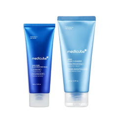 medicube Home Care Duo for Flawless Skin, Zero Pore Blackhead Mud Facial Mask (100g) and Zero Foam Cleanser (120g) for Sensitive Skin