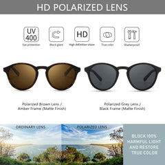SUNGAIT Women's Classic Vintage Round Polarized Sunglasses Retro Style UV400 SGT166