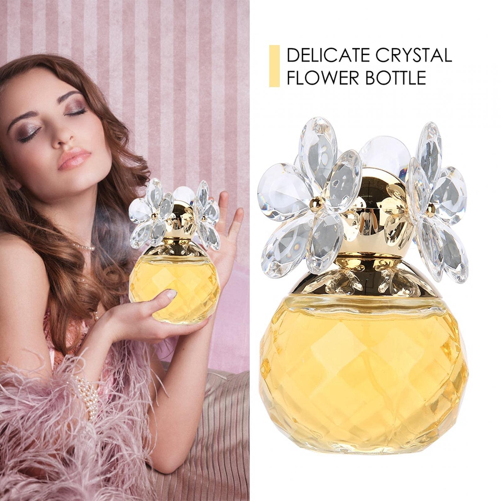 Eau de Toilette for Women, Fresh Perfume Long Lasting Flower Fruity Fragrance Female Perfume 60ml, Gold