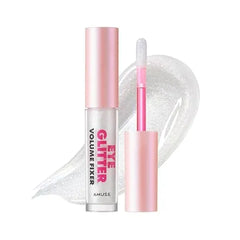 Amuse SEOUL Eye Glitter Volume Fixer 01 Glass, Liquid Glitter Eyeshadow, Shimmer Metallic, Lightweight Pearl Finish, Under Eye Shadow, Vegan, Korean Makeup