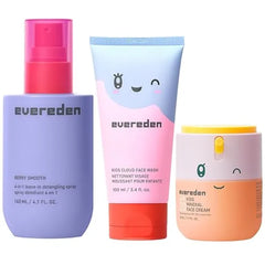 Evereden Kids Detangler Spray & Happy Morning Duo Detangler Spray Tackle Tough Knots & Cloud Face Wash + SPF 20 Mineral Face Cream Vegan, Non Toxic Hair & Skin Care for Kids 3+
