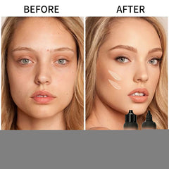 Foundation Liquid, Concealer Foundation Full Coverage, Full Coverage No Powder Sticking Lightweight Buildable Foundation, Natural Finish