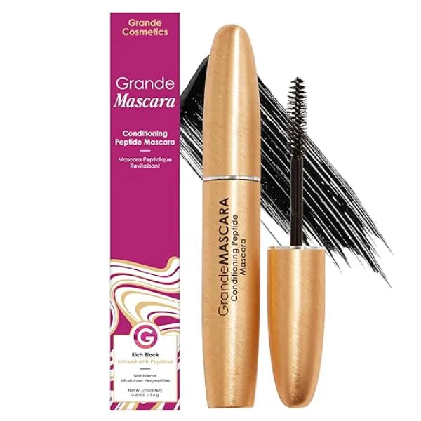 Grande Cosmetics Grande MASCARA Conditioning Peptide Mascara Buildable Extreme Volume & Length Long Lasting & Clump Free Black Lash & Extension Friendly