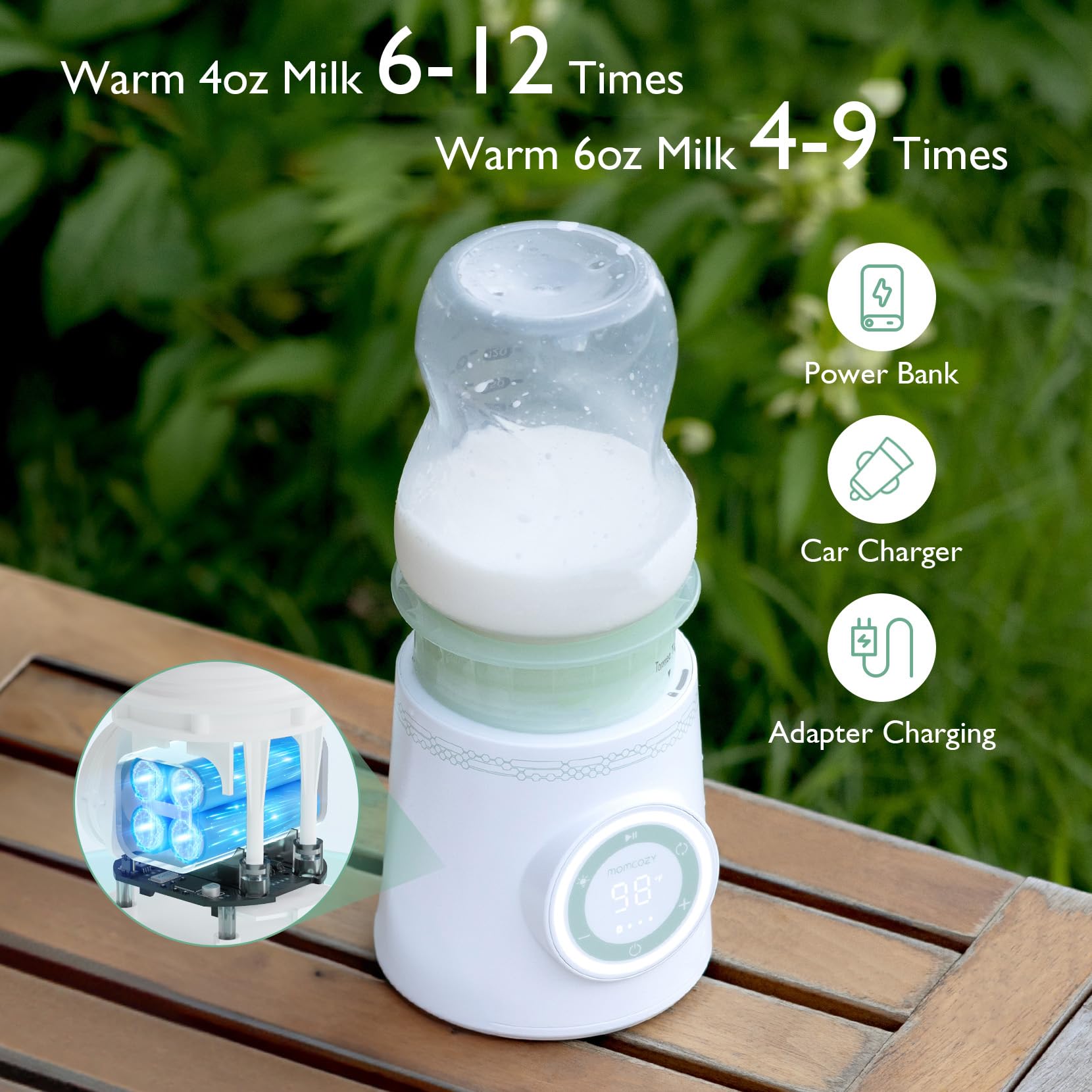 Momcozy Portable Bottle Warmer for Travel, Double Leak-Proof Travel Bottle  Warmer with Fast Heating, Safety Material Baby Bottle Warmer for Brown, 