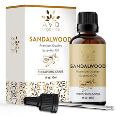 AVD ORGANICS Sandalwood Essential Oil 30ml | Premium Quality Therapeutic Grade for Skin Care & Focus Woody and Earthy Aroma for Clarity Diffuser Aromatherapy| 1 fl. Oz