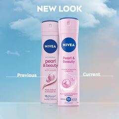 NIVEA Pearl & Beauty Antiperspirant Deodorant Spray for Women, Soft & Smooth, 48H Active Protection, 0% Alcohol, with Pearl Extract and Avocado Oil, 150ml