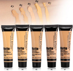 Foundation Makeup Smooth Makeup Base, Face Liquid Foundation Matte Wear Concealer Cover Cream, Liquid Foundation Makeup (Beige 2)