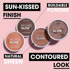 Collection Cosmetics Bronze Glow, Highly Pigmented Bronzer, 15g, Matte Dark Terracotta