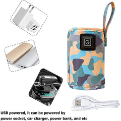 KASTWAVE Baby Bottle Warmer Insulation Cover, Portable USB Baby Bottle Insulator (5V), Keep Baby Milk Temperature, Feeding Bottle Thermostat for Home Outside in Car