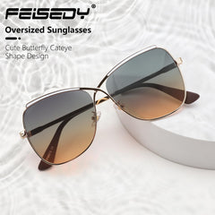 FEISEDY Womens Pilot Sunglasses Oversized Butterfly X Shape Design Cateye Cute Lady Sunglasses B2738