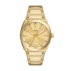 Fossil Everett Men's Watch with Stainless Steel or Leather Band Gold