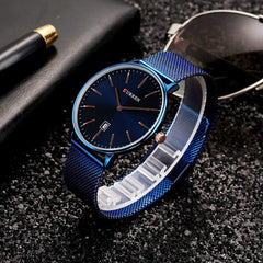 CURREN Analogue Men's Watch (Blue Dial Blue Colored Strap)