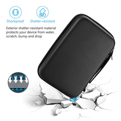 ProCase Hard Travel Electronic Organizer Case for MacBook Power Adapter Chargers Cables Power Bank Apple Magic Mouse Apple Pencil USB Flash Disk SD Card Small Portable Accessories Bag -Black