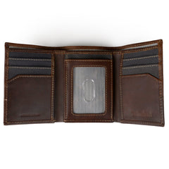 Timberland Men's Canvas & Leather Trifold Wallet - Blue