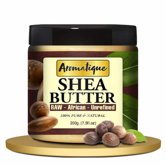 Aromatique African Shea Butter Yellow Smooth All Natural, Unrefined Daily Skin Moisturizer For Face & Body Softens Tough Skin Adds Shine & Luster To Hair Alleviates Scalp Dryness 200G