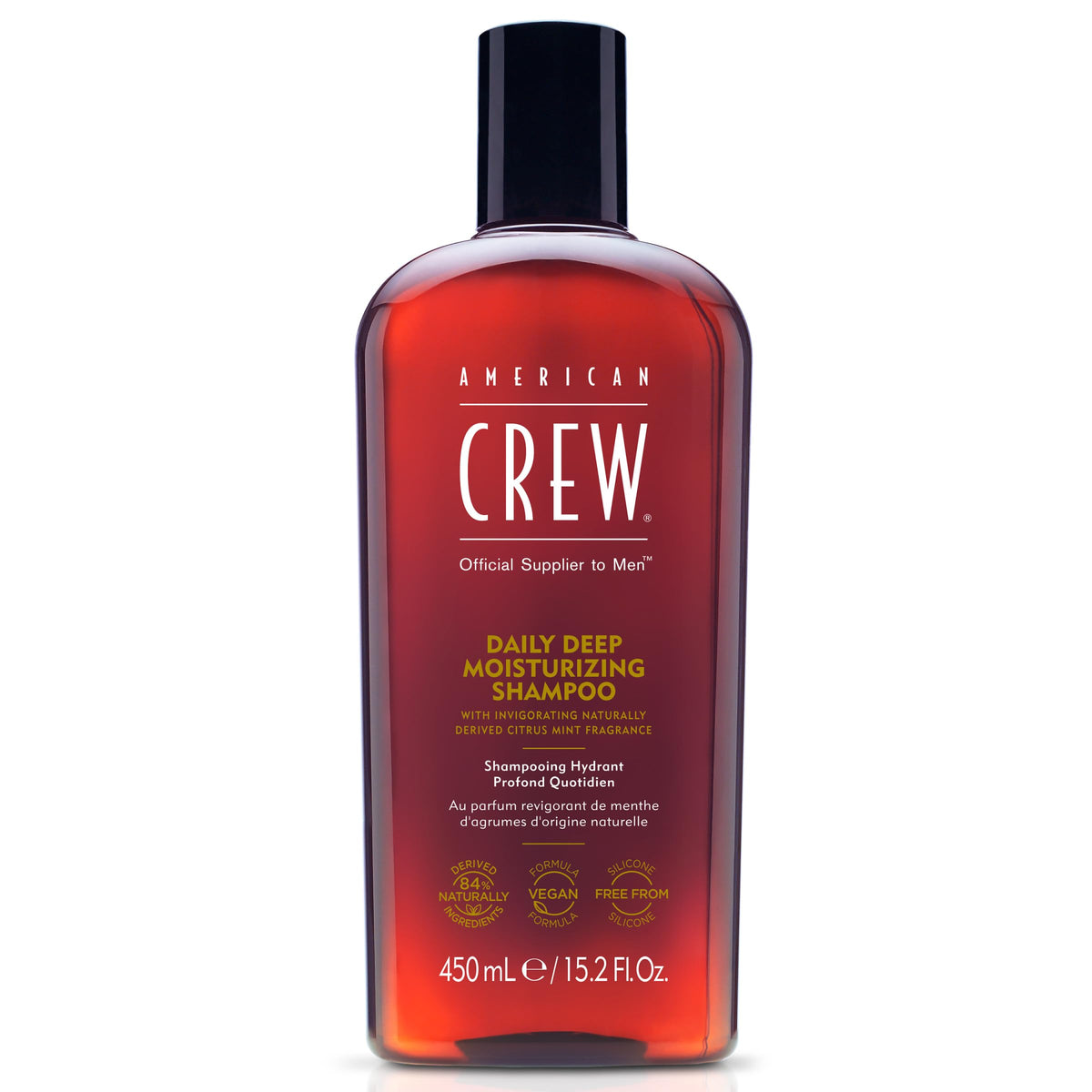 American Crew Daily Deep Moisturizing Shampoo, Naturally Derived, Vegan Formula, Citrus Mint Fragrance - 450 Ml