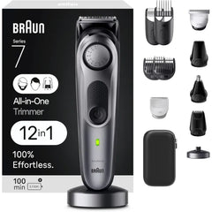 Braun Series 7 All-in-One Trimmer (AIO7440), 12-in-1 Cordless Men's Grooming Kit with AutoSense Technology