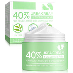 ALIVER Urea Cream 40% with Salicylic Acid 2%, Foot Cream for Dry, Cracked, Thick, and Rough Skin, Deeply Moisturizing, Gently Exfoliating Dead Skin and Flakes 150g