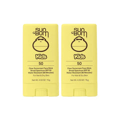 Sun Bum Kids SPF 50 Clear Sunscreen Face Stick | Wet or Dry Application | Hawaii 104 Act Compliant (Octinoxate & Oxybenzone Free) Broad Spectrum UVA/UVB Sunscreen | 0.53 oz (Pack of 2)