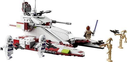 LEGO 75342 Star Wars Republic Fighter Tank Building Toy, The Clone Wars Set with 4 Minifigures and Battle Droid Figures, Gifts for Kids, Boys and Girls