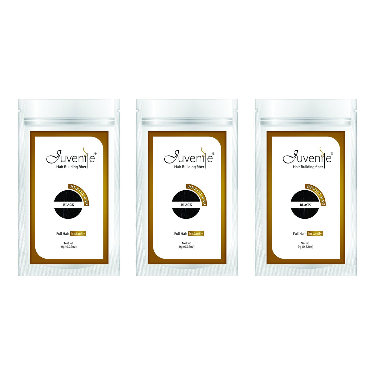 Juvenil Black Hair Fibers Refill Pack, 27g