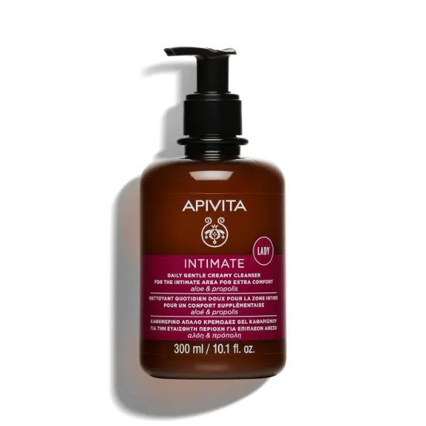 APIVITA Intimate Feminine Wash | pH-Balancing Gentle Creamy Cleanser, 300 mL / 10.1 oz