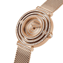GUESS Rose Gold-Tone and Crystal Analog Watch